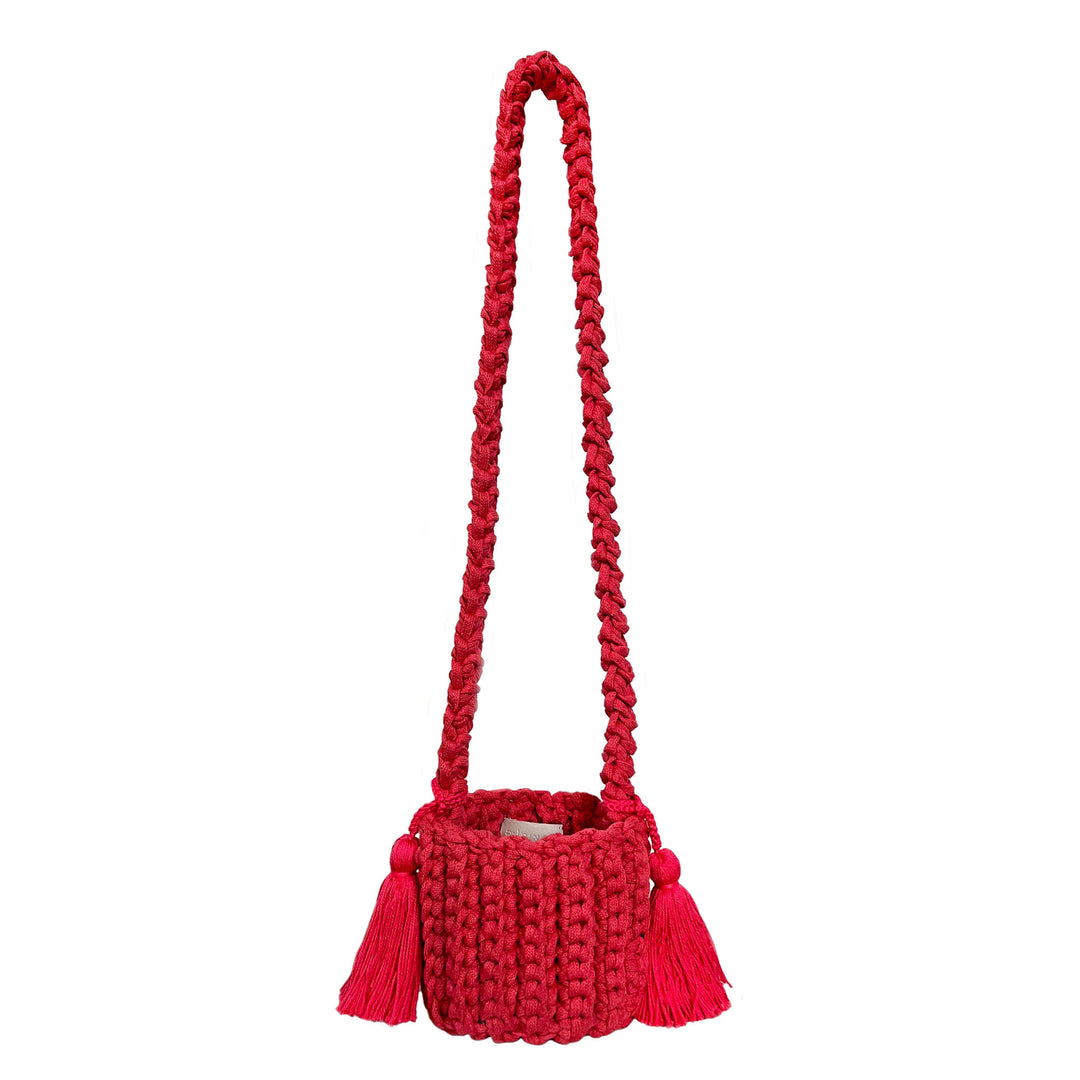 AMALFI BUCKET BAG MINI, CROSSBODY CHILI RED