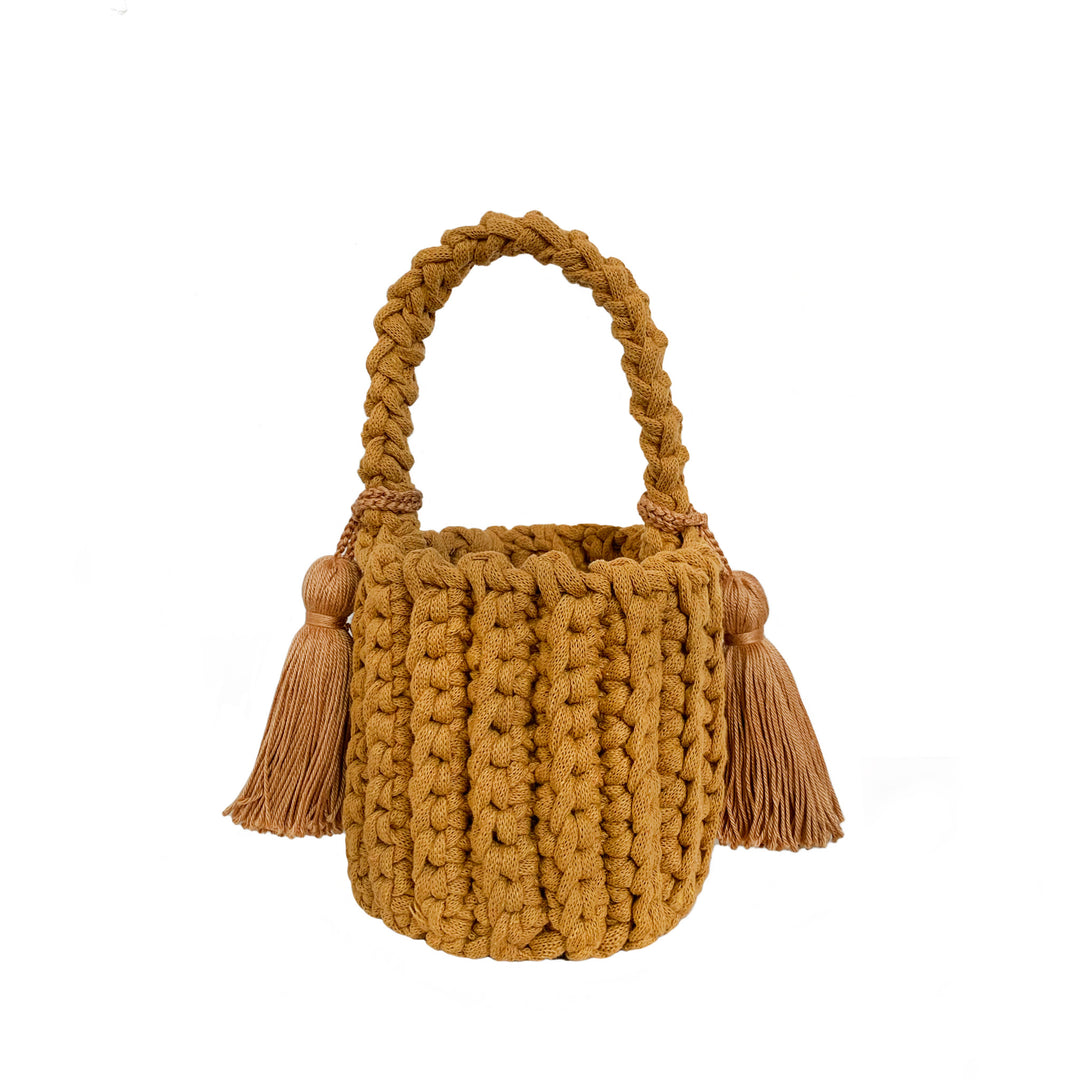 AMALFI BUCKET BAG MINI, SHORT STRAP MANGO