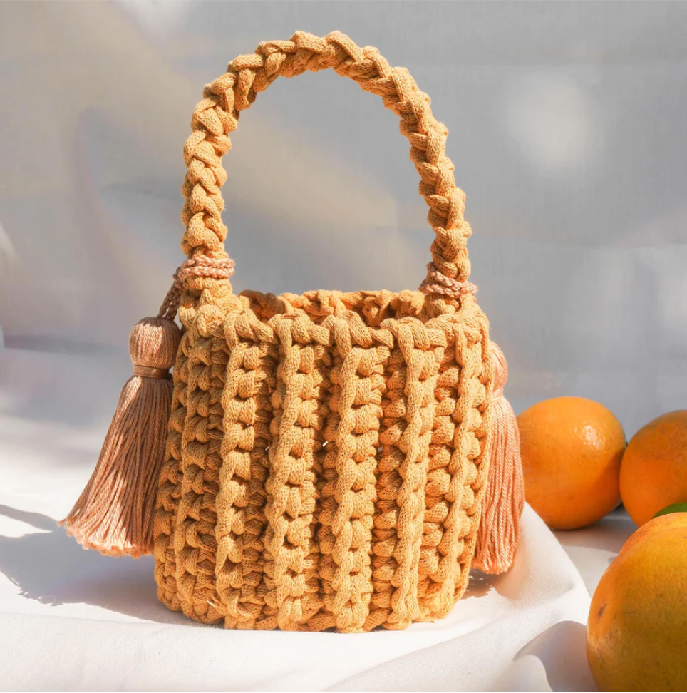 AMALFI BUCKET BAG MINI, CROSSBODY TANGERINE