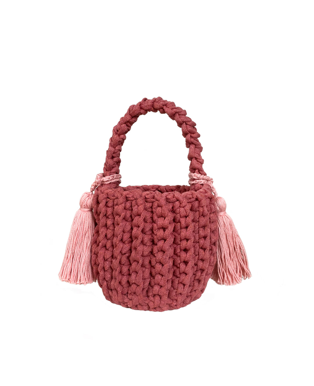 AMALFI BUCKET BAG MINI, SHORT STRAP ROSE