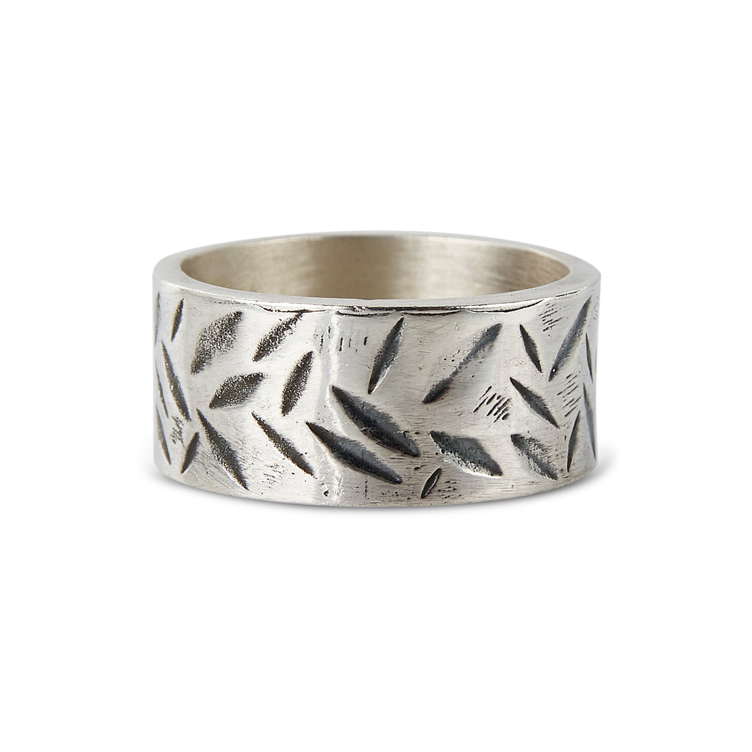 ANILLO TUBULAR RUSTICO PLATA