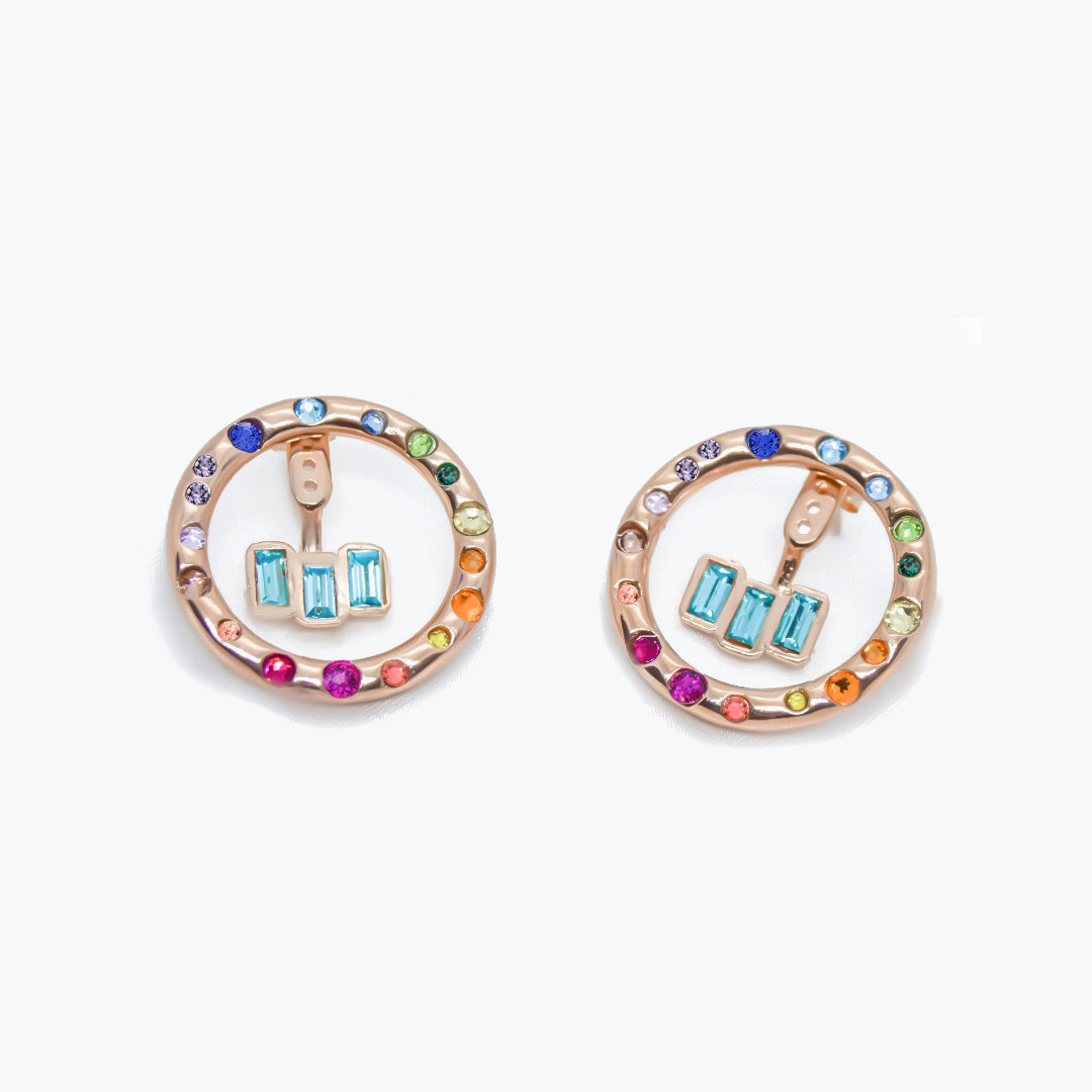 ARETES EARJACKET GALAXIA MULTICOLOR (ARCOIRIS)