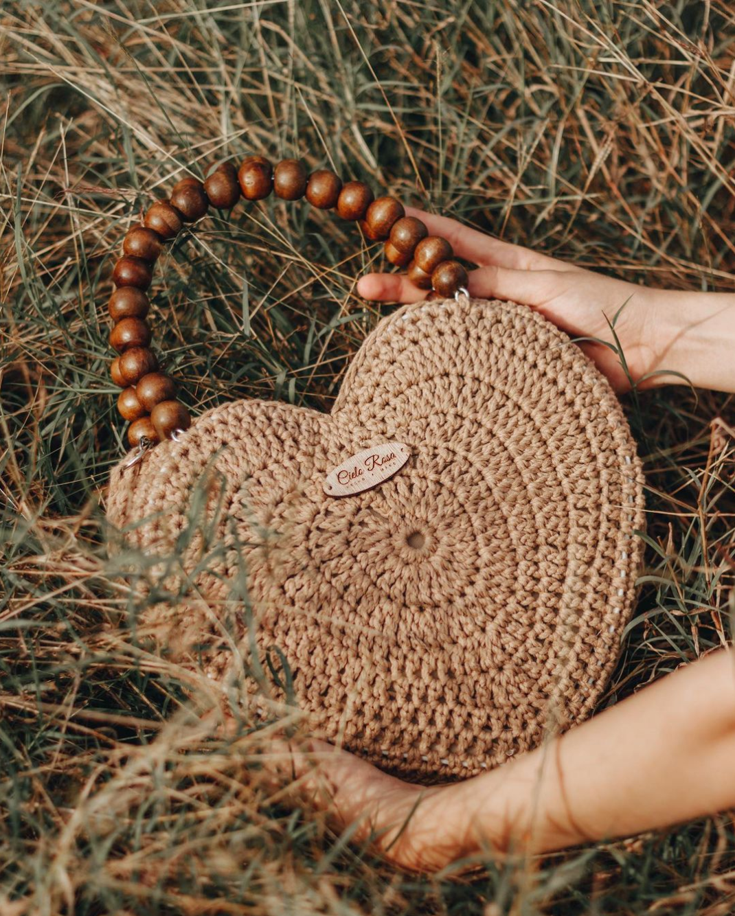 BOLSO VALENTINA CORAZON TEJIDO CROCHET