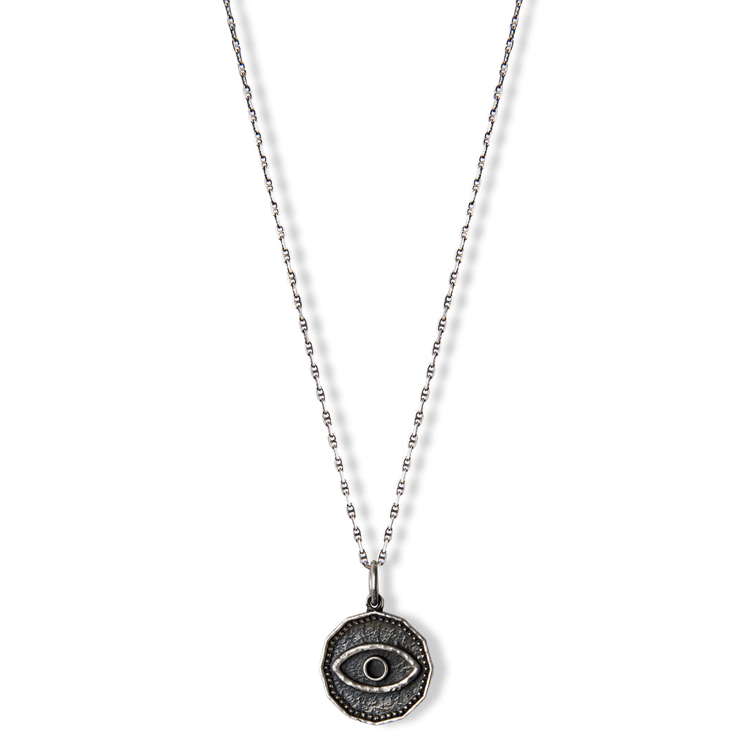 COLLAR OJO CON ONIX PLATA