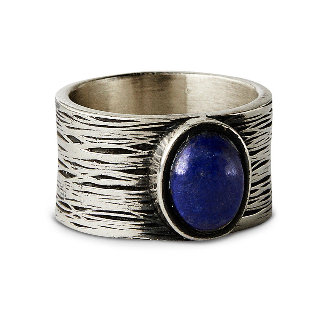 ANILLO TUBULAR CON LAPISLAZULI